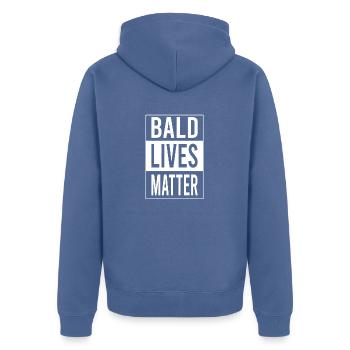 Bald Lives Matter Funny Bald Guy Gift Bald Man - Unisex Premium Bio Zip Hoodie - Taubenblau - Hinten - Nico (187cm)