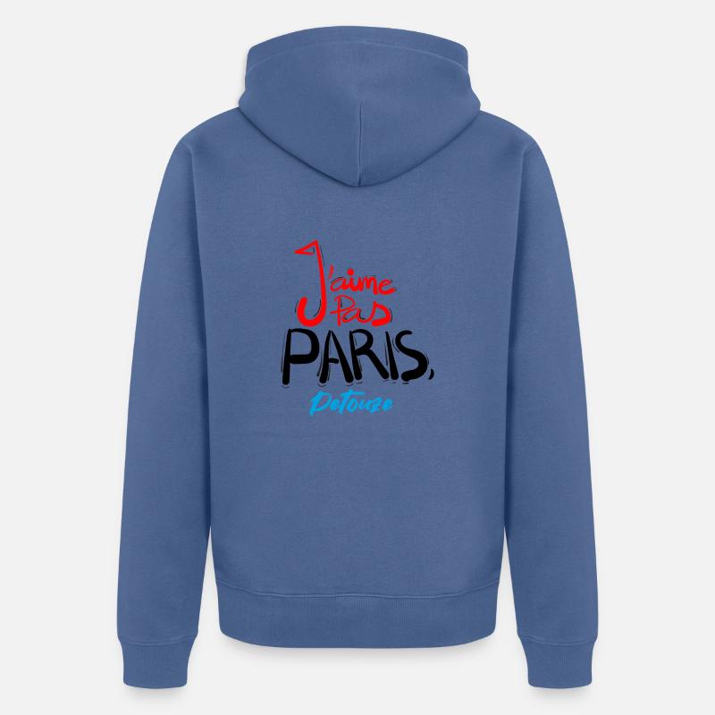 J'AIME PAS PARIS, PETOUZE - Veste à capuche bio Premium Unisexe - bleu pigeon