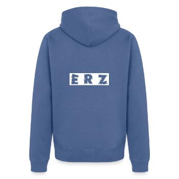 Erzgebirge meine Heimat - Unisex Premium Bio Zip Hoodie - Taubenblau - Hinten - Nico (187cm)