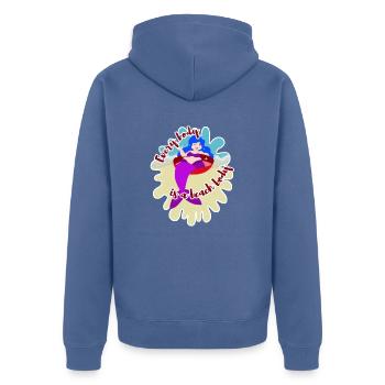 Every Body Is A Beach Body mermaid body positivity - Unisex Premium Organic Zip Hoodie - stone blue - Back - Nico (187cm)