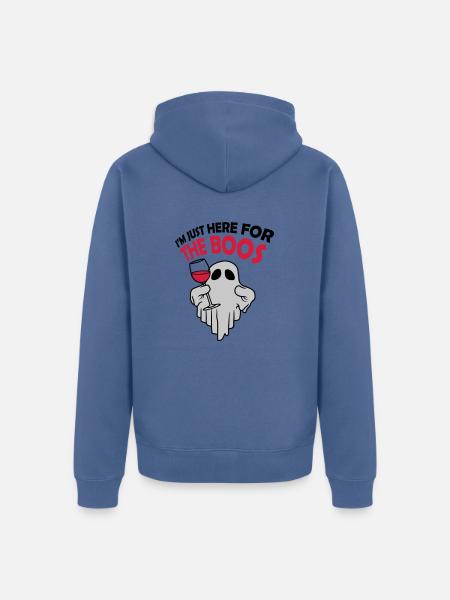 Here for the boos - Unisex Premium Organic Zip Hoodie - stone blue