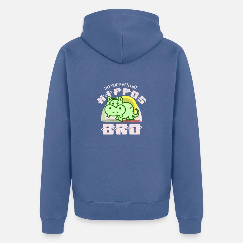 Dicton d’hippopotame - Veste à capuche bio Premium Unisexe - bleu pigeon