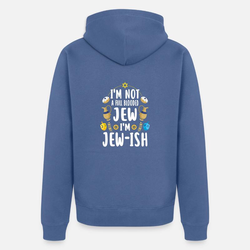 Hanoukka drôle disant cadeau - Veste à capuche bio Premium Unisexe - bleu pigeon