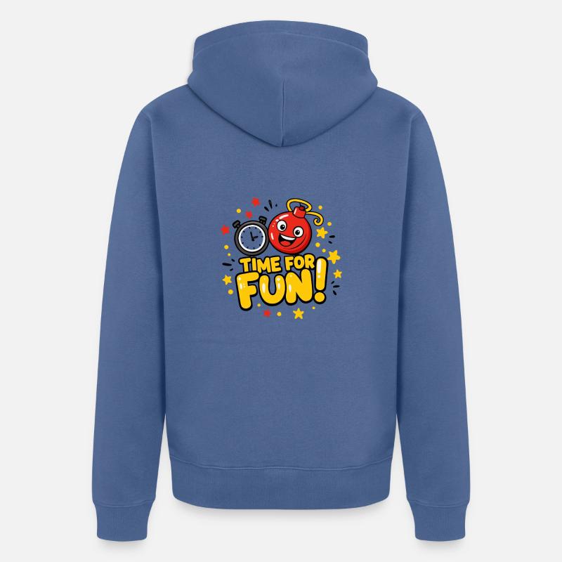 C’EST L’HEURE DE S’AMUSER - Veste à capuche bio Premium Unisexe - bleu pigeon