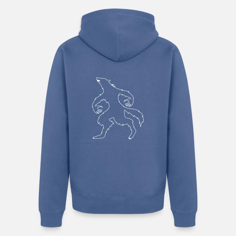 varulv - Premium økologisk unisex-hettejakke - dueblå