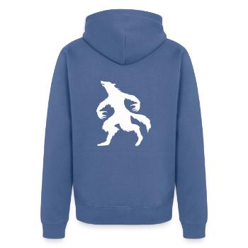 Loup-garou 1 - Veste à capuche bio Premium Unisexe - bleu pigeon - Dos - Nico (187cm)