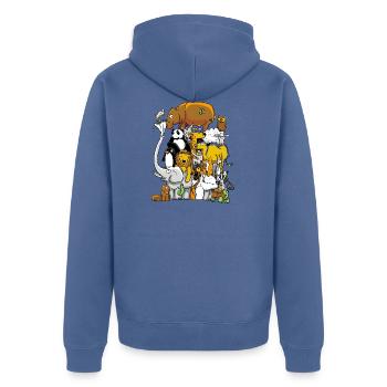 Wildes Leben - Unisex Premium Bio Zip Hoodie - Taubenblau - Hinten - Nico (187cm)