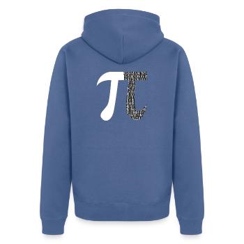 Pi chiffres Mathématiques Symbole Funny Math Nerd Pi - Veste à capuche bio Premium Unisexe - bleu pigeon - Dos - Nico (187cm)