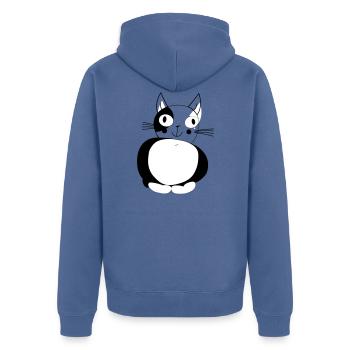 Chat - chat - Veste à capuche bio Premium Unisexe - bleu pigeon - Dos - Nico (187cm)