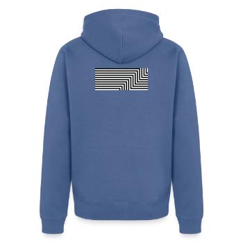 Kurve auf den Linien - Unisex Premium Bio Zip Hoodie - Taubenblau - Hinten - Nico (187cm)