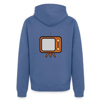 TV Vintage - Veste à capuche bio Premium Unisexe - bleu pigeon - Dos - Nico (187cm)