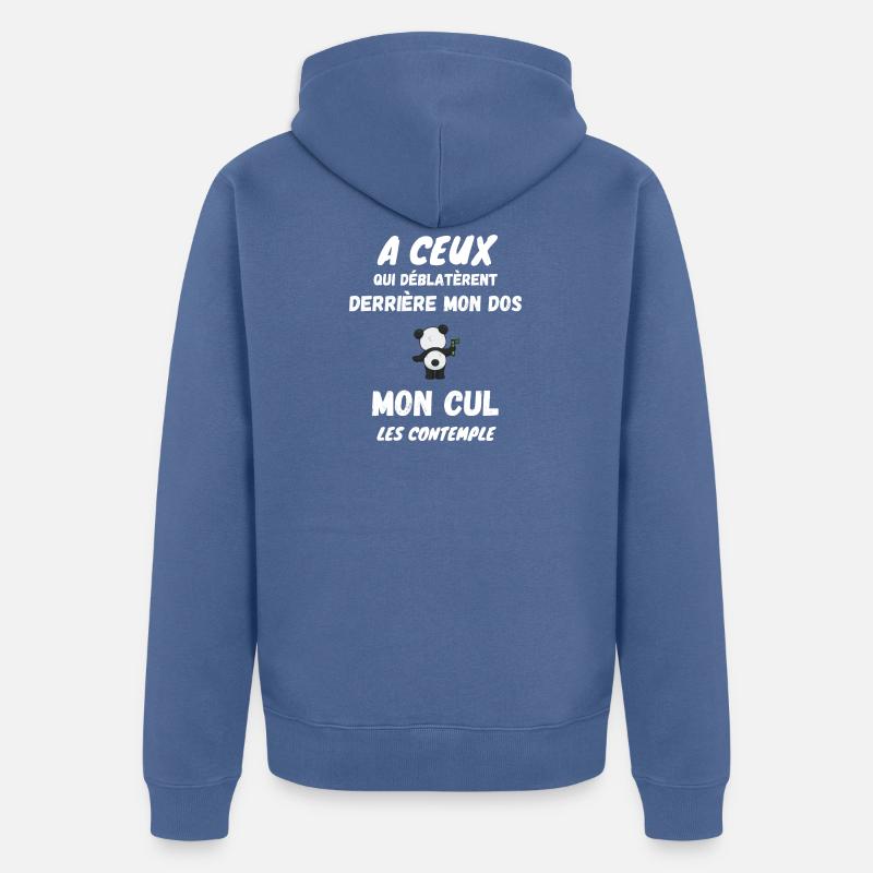 Humour cul de panda - Veste à capuche bio Premium Unisexe - bleu pigeon