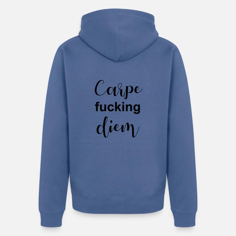 Carpe baise diem - Veste à capuche bio Premium Unisexe - bleu pigeon