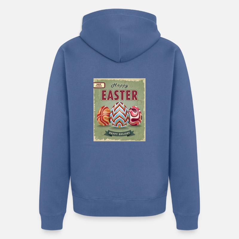 Happy Easter Amo - Veste à capuche bio Premium Unisexe - bleu pigeon