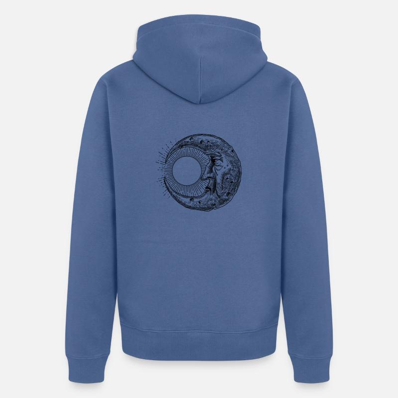 Triste éclipse - Veste à capuche bio Premium Unisexe - bleu pigeon