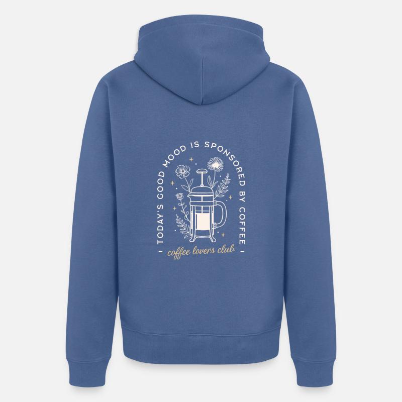 Citation café de spécialité humour - Veste à capuche bio Premium Unisexe - bleu pigeon