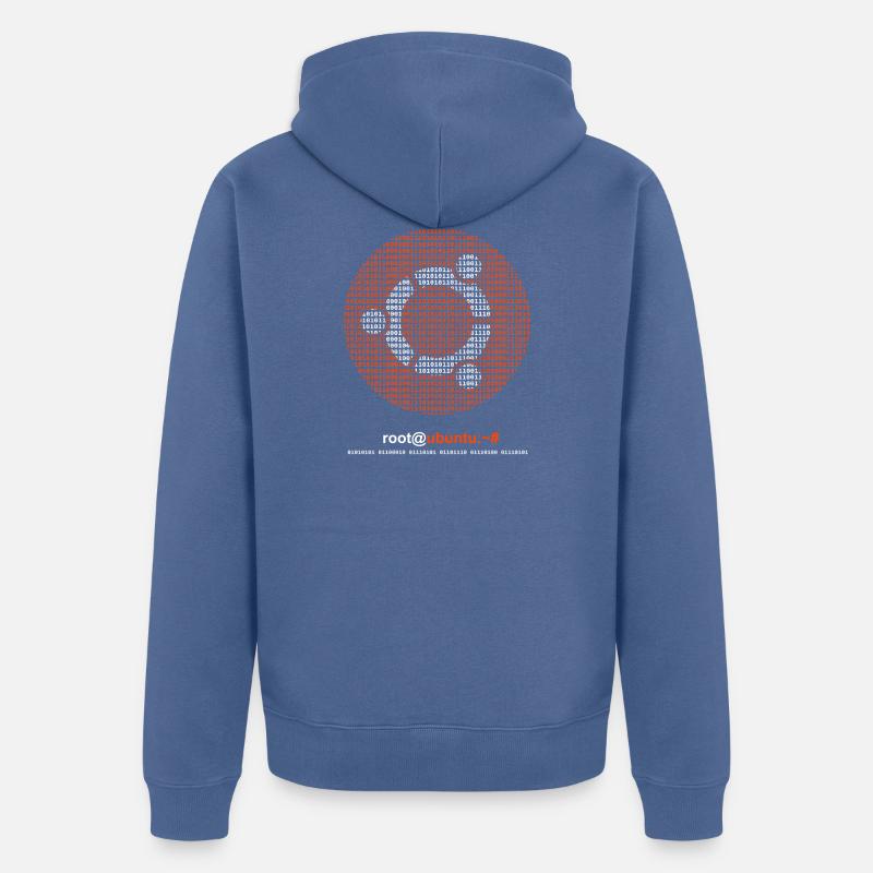Ubuntu Binary - Unisex Premium Bio Zip Hoodie - Taubenblau