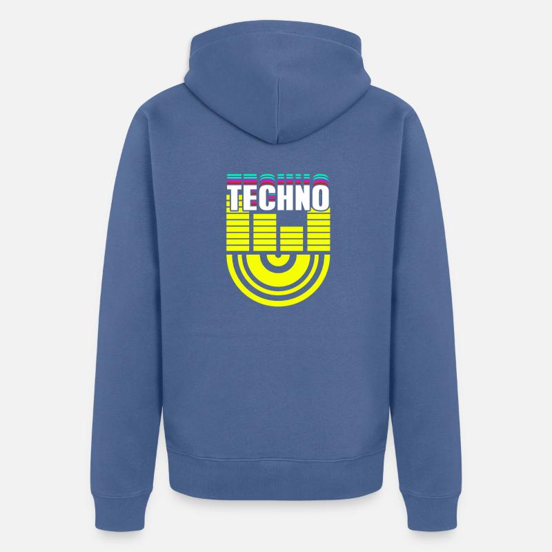 Techno - Veste à capuche bio Premium Unisexe - bleu pigeon