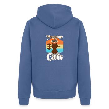 Dungeons and Cats - Unisex Premium Organic Zip Hoodie - stone blue - Back - Nico (187cm)