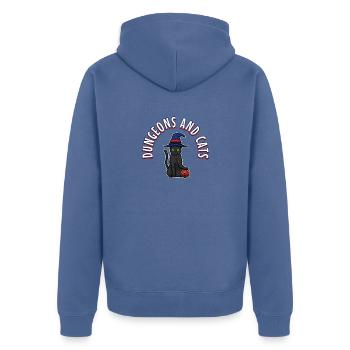 Dungeons and Cats - Unisex Premium Organic Zip Hoodie - stone blue - Back - Nico (187cm)
