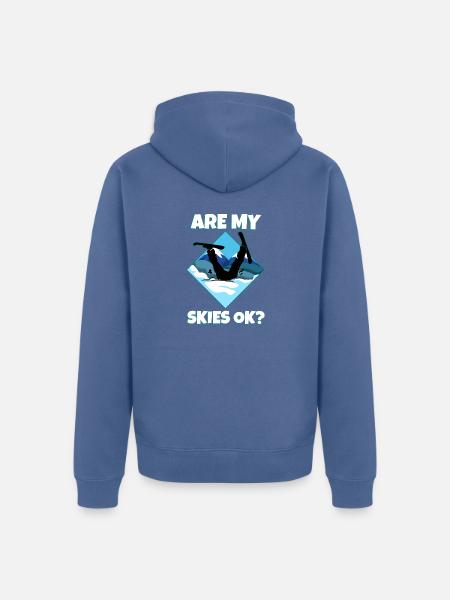 are my skis okay - Unisex Premium Bio Zip Hoodie - Taubenblau