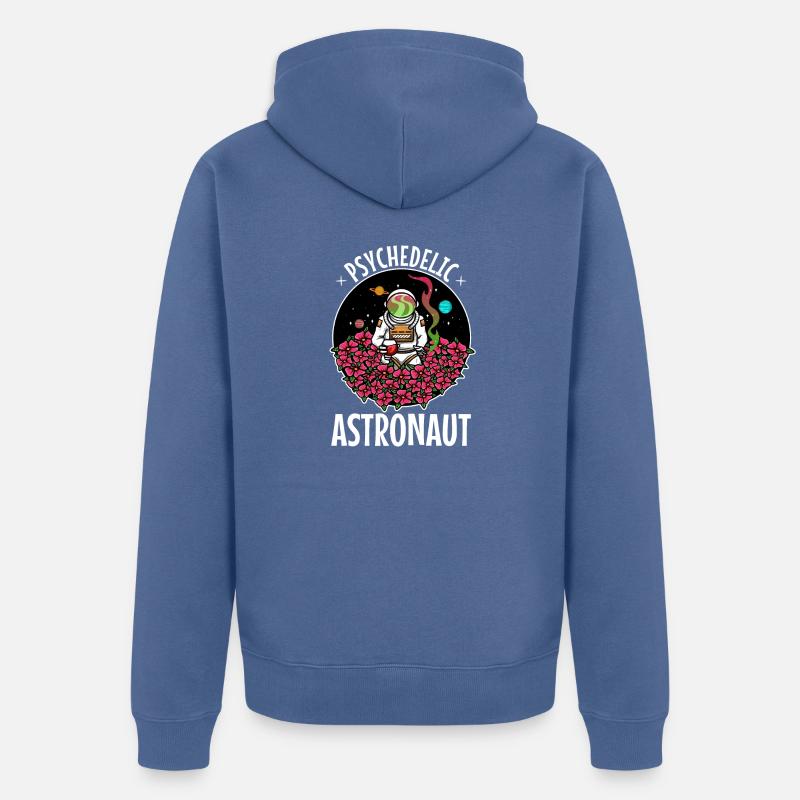 Psychedelic Astronaut - Unisex Premium Bio Zip Hoodie - Taubenblau