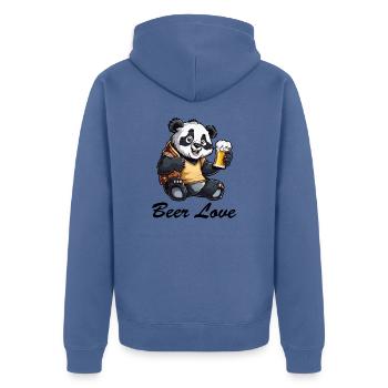 Panda / Animal / Zoo / Bamboo / Wild / Childlike - Unisex Premium Organic Zip Hoodie - stone blue - Back - Nico (187cm)