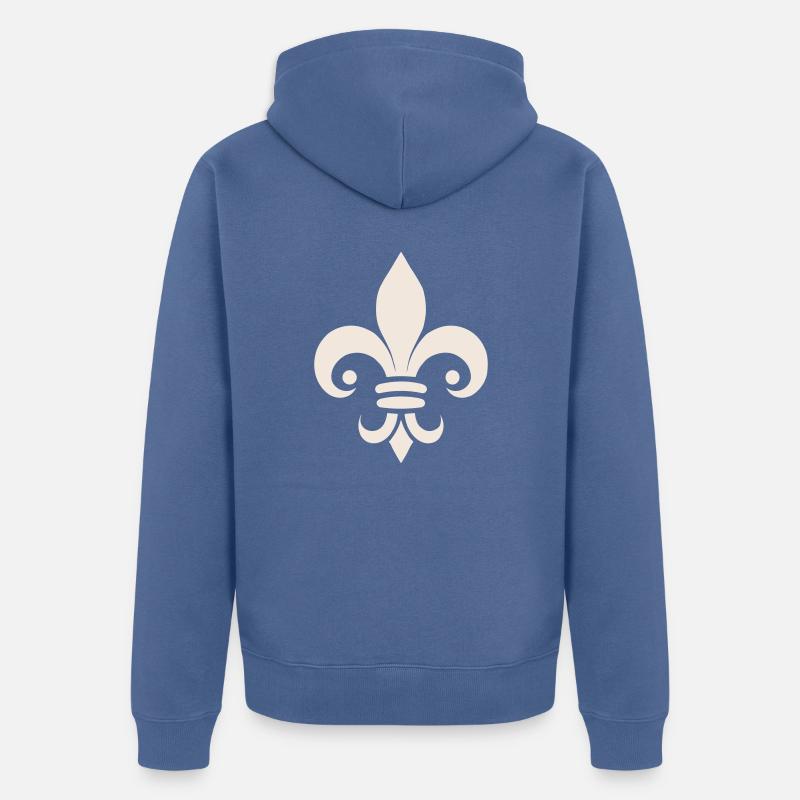 Simple Fleur de lys Design - Veste à capuche bio Premium Unisexe - bleu pigeon