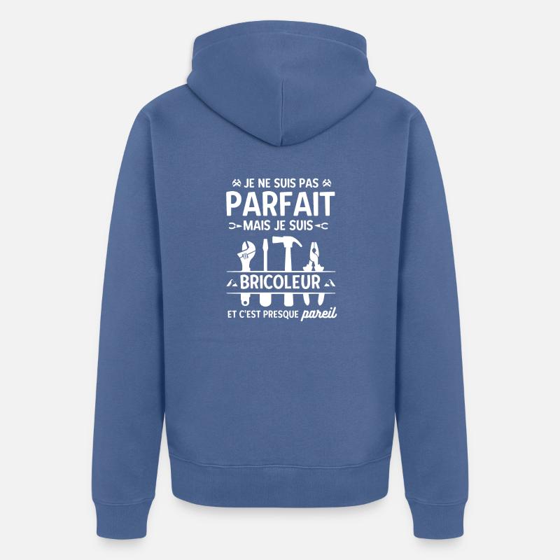 Bricoleur parfait 4 - Veste à capuche bio Premium Unisexe - bleu pigeon