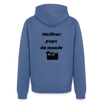 meilleur papa du monde - Veste à capuche bio Premium Unisexe - bleu pigeon - Dos - Nico (187cm)