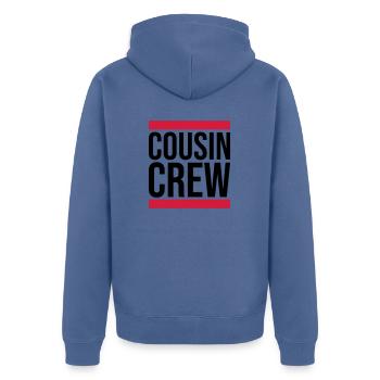 Leader Cousin Crew Team - Veste à capuche bio Premium Unisexe - bleu pigeon - Dos - Nico (187cm)