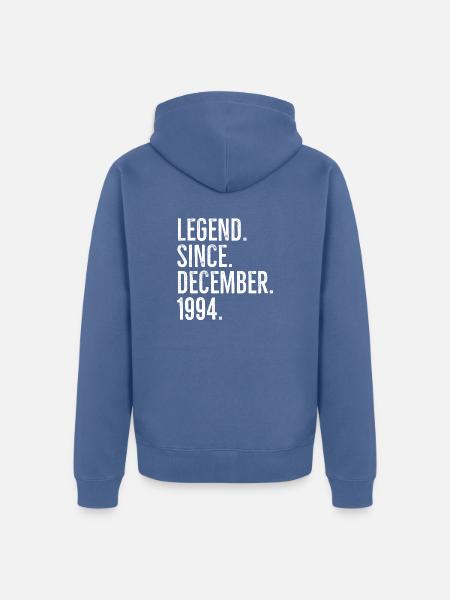 Legend Since December 1994 - Unisex Premium Organic Zip Hoodie - stone blue