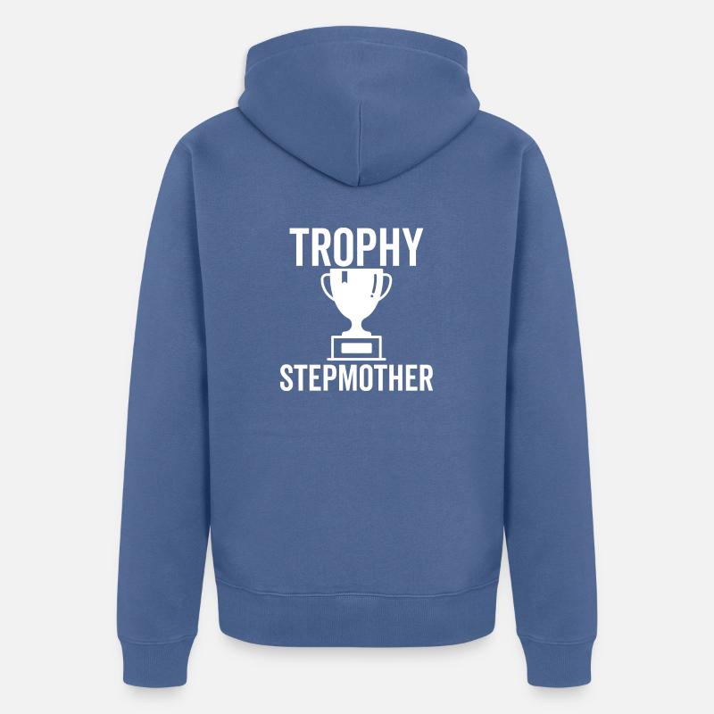Trophäe Stiefmutter - Unisex Premium Bio Zip Hoodie - Taubenblau