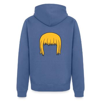 Anime Blonde Bob Hairstyle Bob - Unisex Premium Organic Zip Hoodie - stone blue - Back - Nico (187cm)
