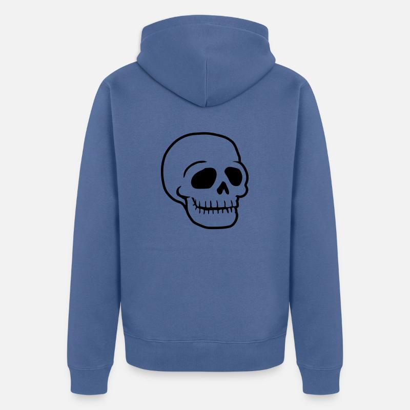 Skull friendly comic skull - Unisex Premium Organic Zip Hoodie - stone blue