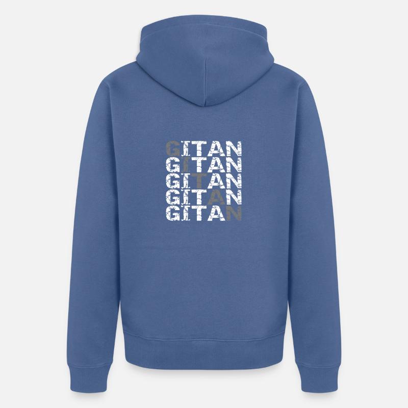 Gitan blanc et gris - Veste à capuche bio Premium Unisexe - bleu pigeon