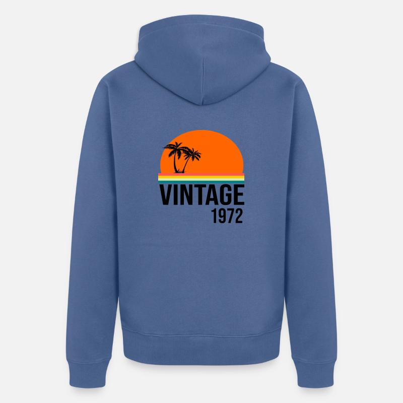 Millésime 1972 - Veste à capuche bio Premium Unisexe - bleu pigeon
