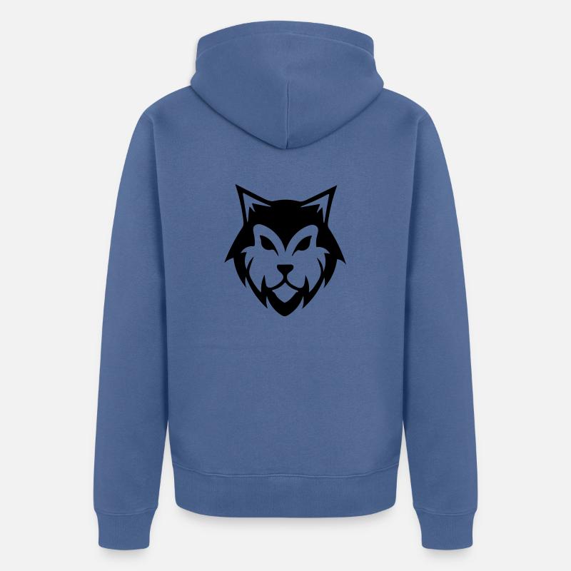 Loup alpha - Veste à capuche bio Premium Unisexe - bleu pigeon