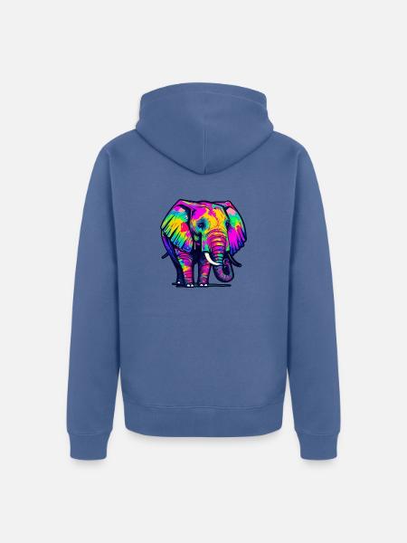 Elefant - Unisex Premium Bio Zip Hoodie - Taubenblau