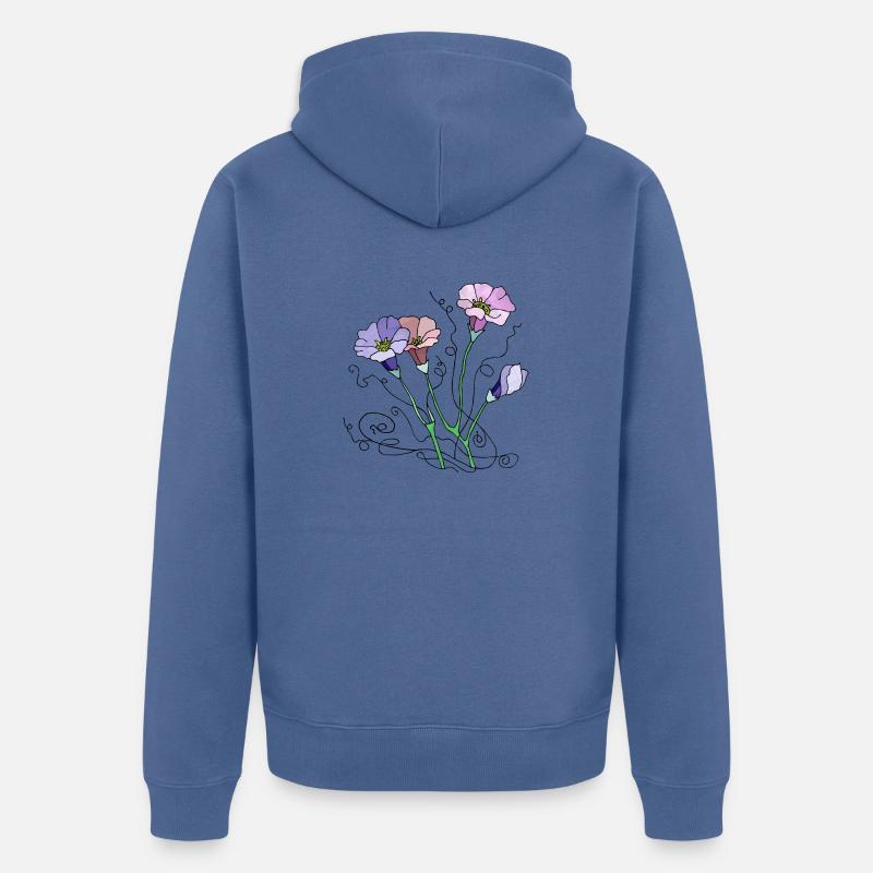 Fleur - Veste à capuche bio Premium Unisexe - bleu pigeon