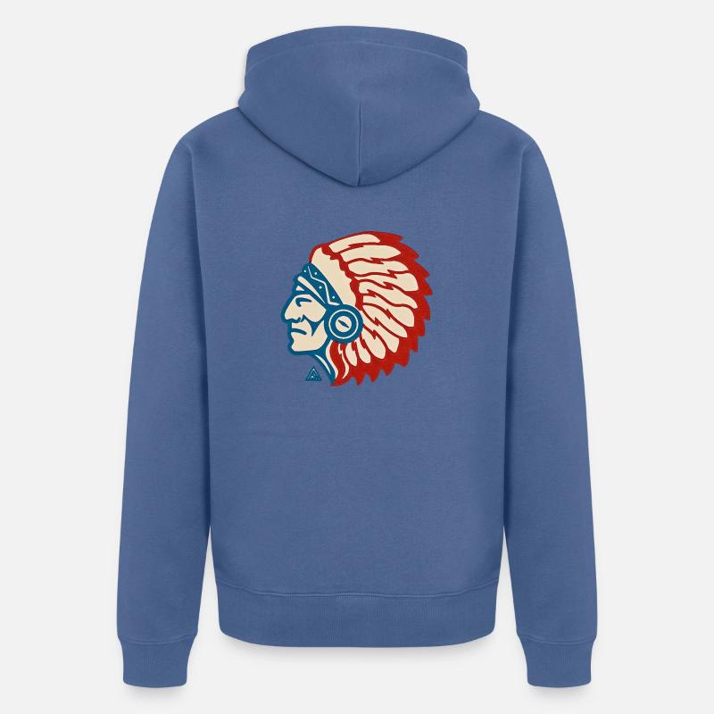 Big chief Navajo - Veste à capuche bio Premium Unisexe - bleu pigeon