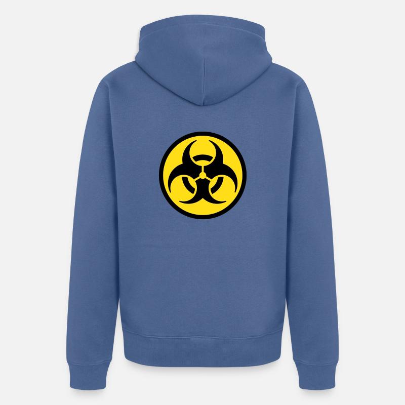 Signe de risque biologique - Veste à capuche bio Premium Unisexe - bleu pigeon