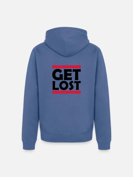 Strip Get Lost - Unisex Premium Organic Zip Hoodie - stone blue