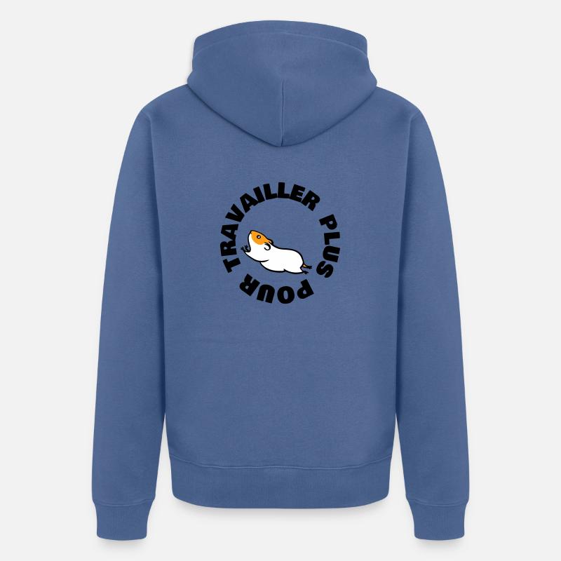 TRAVAILLER PLUS POUR - Veste à capuche bio Premium Unisexe - bleu pigeon