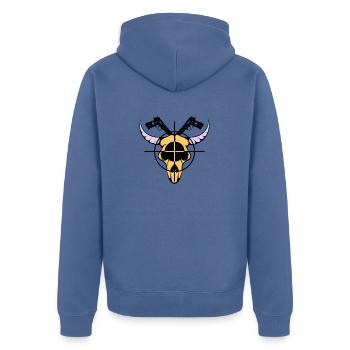 Buffalo Skull - Weapon aimed at the target - Unisex Premium Organic Zip Hoodie - stone blue - Back - Nico (187cm)