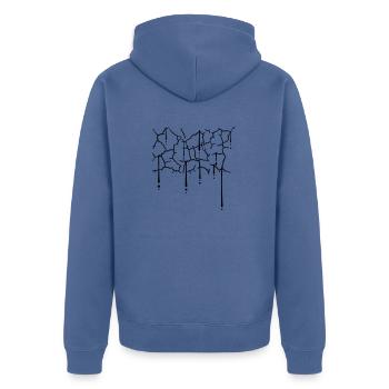 Tropfen Risse Muster Textur - Unisex Premium Bio Zip Hoodie - Taubenblau - Hinten - Nico (187cm)