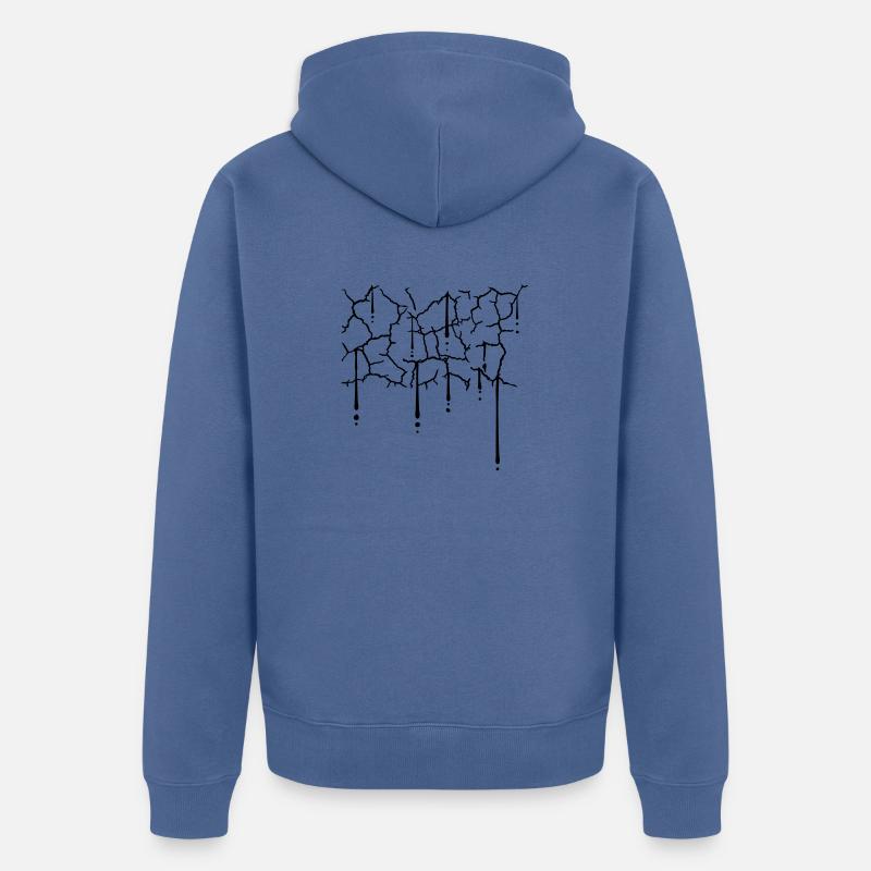 Tropfen Risse Muster Textur - Unisex Premium Bio Zip Hoodie - Taubenblau