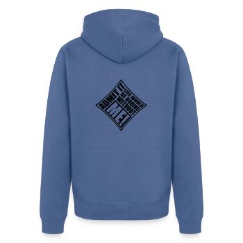 boring life without me - Unisex Premium Organic Zip Hoodie - stone blue - Back - Nico (187cm)