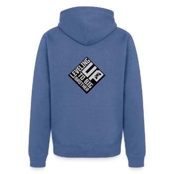 Leveling up big brother - Unisex Premium Bio Zip Hoodie - Taubenblau - Hinten - Nico (187cm)