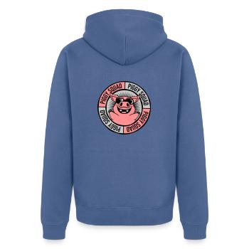 Équipe Ring Piggy Squad - Veste à capuche bio Premium Unisexe - bleu pigeon - Dos - Nico (187cm)